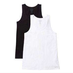 Calvin Klein 2 Pack Tank Tops Black White Layering New